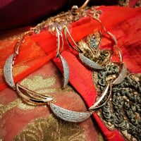 N03011_Lovely designer Rose polished choker necklace embellished with American diamond stones with delicate white stone work.