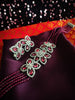 N0575_Classic designer crystal with floral design pendant choker necklace set studded  with  American diamond stones.