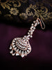 M022_Beautiful rose gold American diamond studded Maang tika with delicate stone work.