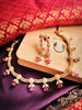 N01196_Elegant design Rose Gold Polished American Diamond choker necklace studded with beautiful dazzling stones with delicate pink work.