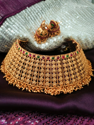 Temple gold clearance choker necklace