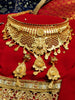 N03086_ Grand classic 1gm pure gold polished grand choker set with beautifully crafted design.