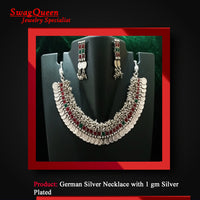 German Silver Necklace with 1 gm Silver Plated