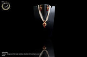 N010_Gorgeous white bead  Necklace studded with semi precious stones.