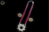 N063_Classy  Matte finish German Silver oxidized pendant followed by magenta crystals.