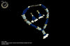 N011_Gorgeous blue colored crystal Necklace studded with semi precious stones.