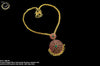 N025_Elegant Micro Gold plated Necklace studded with precious pink & green ruby stones