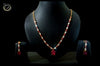 N051_Elegant Micro Gold plated Necklace studded with American Diamond & Pink Ruby stone