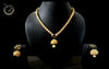 N053_Elegant Micro Gold plated Necklace studded with American Diamond & Semi Precious Black stones