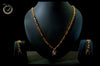 N057_Elegant Micro Gold plated Necklace studded with Black American Diamond  stones.