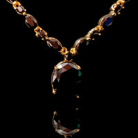 N057_Elegant Micro Gold plated Necklace studded with Black American Diamond  stones.