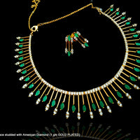 N04_Elegant 1 gm Gold plated Necklace studded with American Diamond.