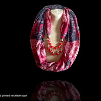 P016_Beautiful Soft Red Mix Multi Colored Pendant Scarf