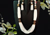 N0122_Classy white color sugar Crystal necklace set studded with stones with a touch of pearls.