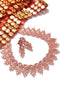 N0539_Lovely designer choker necklace studded with american diamond stones with a touch of pink stones.