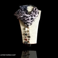 P014_Beautiful Soft Black & White  Multi Colored Pendant Scarf