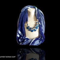 Beautiful Soft Blue & white Multicolored Pendant Scarf