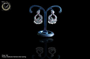 Silver oxidized earrings with exclusive silver peacock  work for a stunning and stylish look.