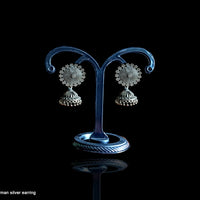 Silver oxidized jumki earring  work for a stunning and stylish look.