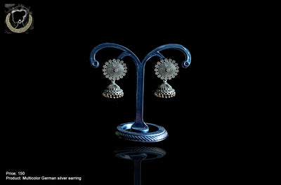 Silver oxidized jumki earring  work for a stunning and stylish look.