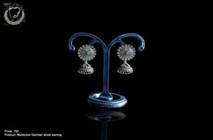 Silver oxidized jumki earring  work for a stunning and stylish look.