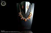 Fancy golden brown necklace with set of earrings