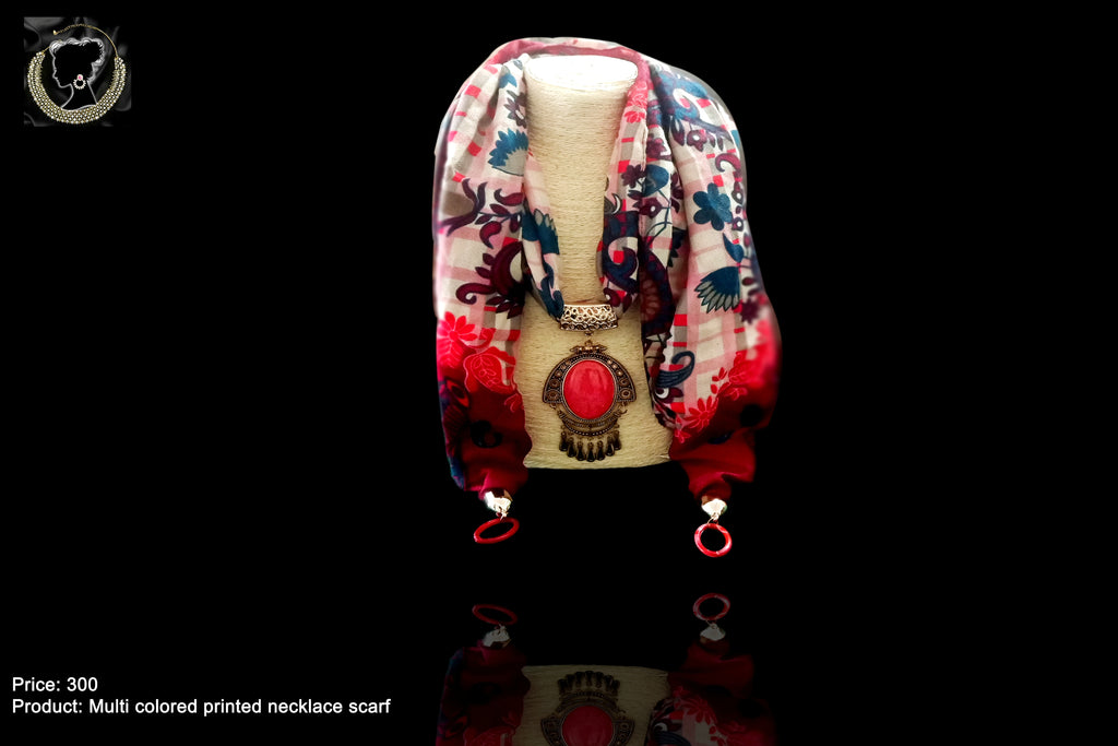 Beautiful Soft Multi Colored Pendant Scarf