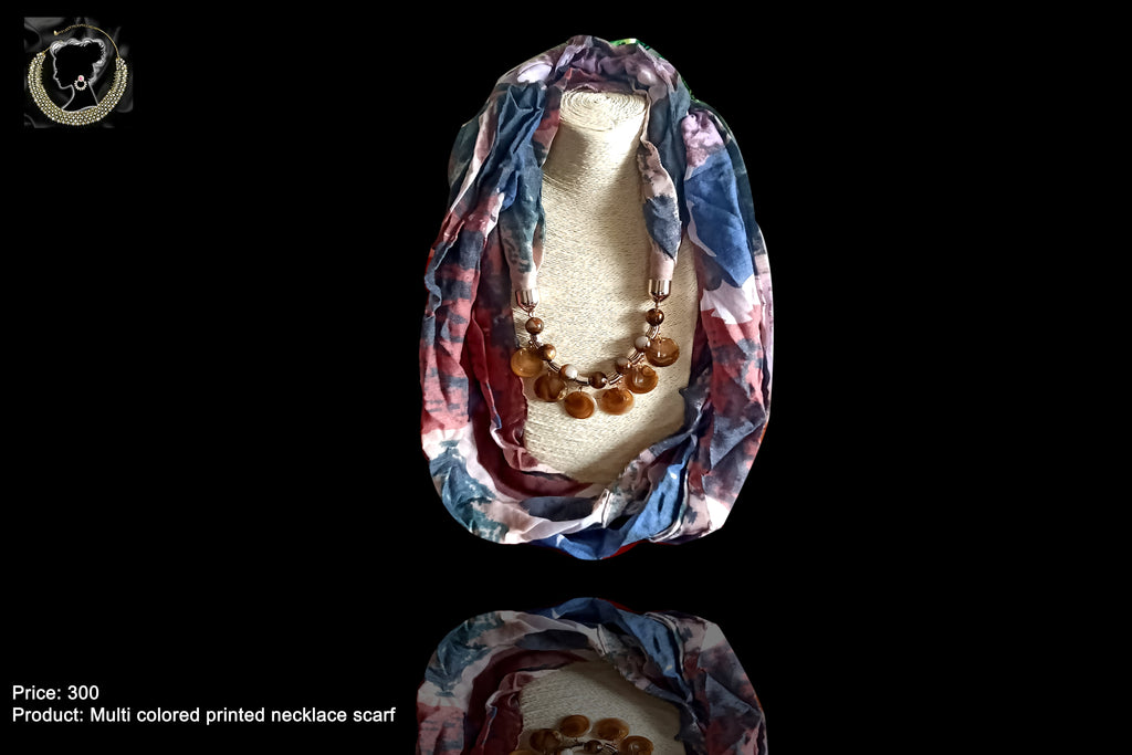 P019_Beautiful Soft Multi Colored Pendant Scarf