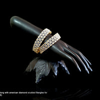 B0119_Classic Style silver Plated along with american diamond studded bangles.