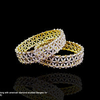 B0119_Classic Style silver Plated along with american diamond studded bangles.