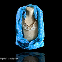 P01_Beautiful Soft Sky Colored with White Pendant Scarf